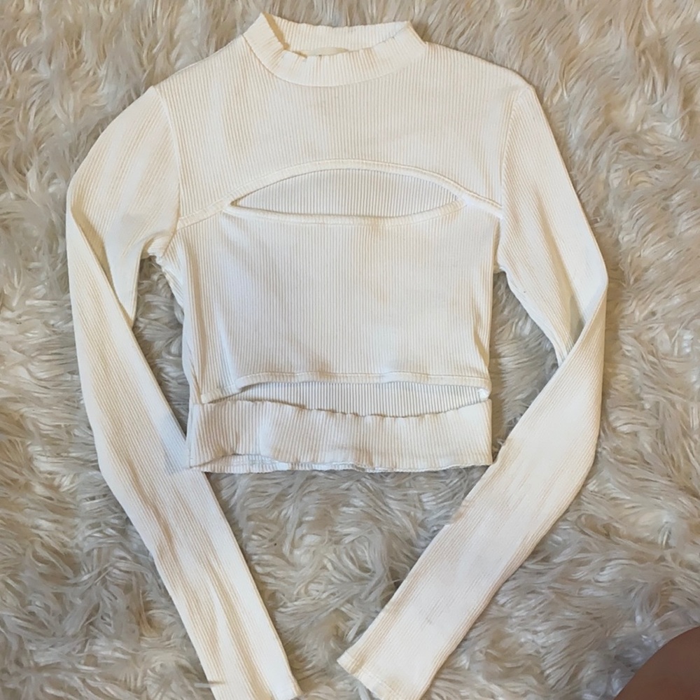 White cut out top